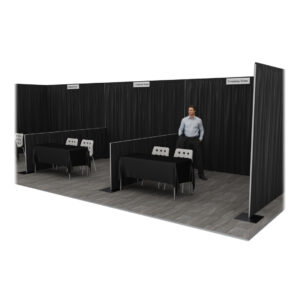 pole and drape multiple low booths